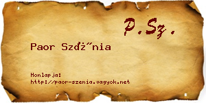 Paor Szénia névjegykártya